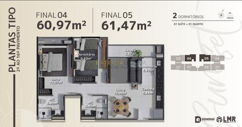 Apartamento à venda em Barra Velha, Centro, com 2 quartos, com 60.97 m², Golden Sunset